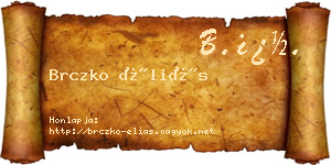 Brczko Éliás névjegykártya